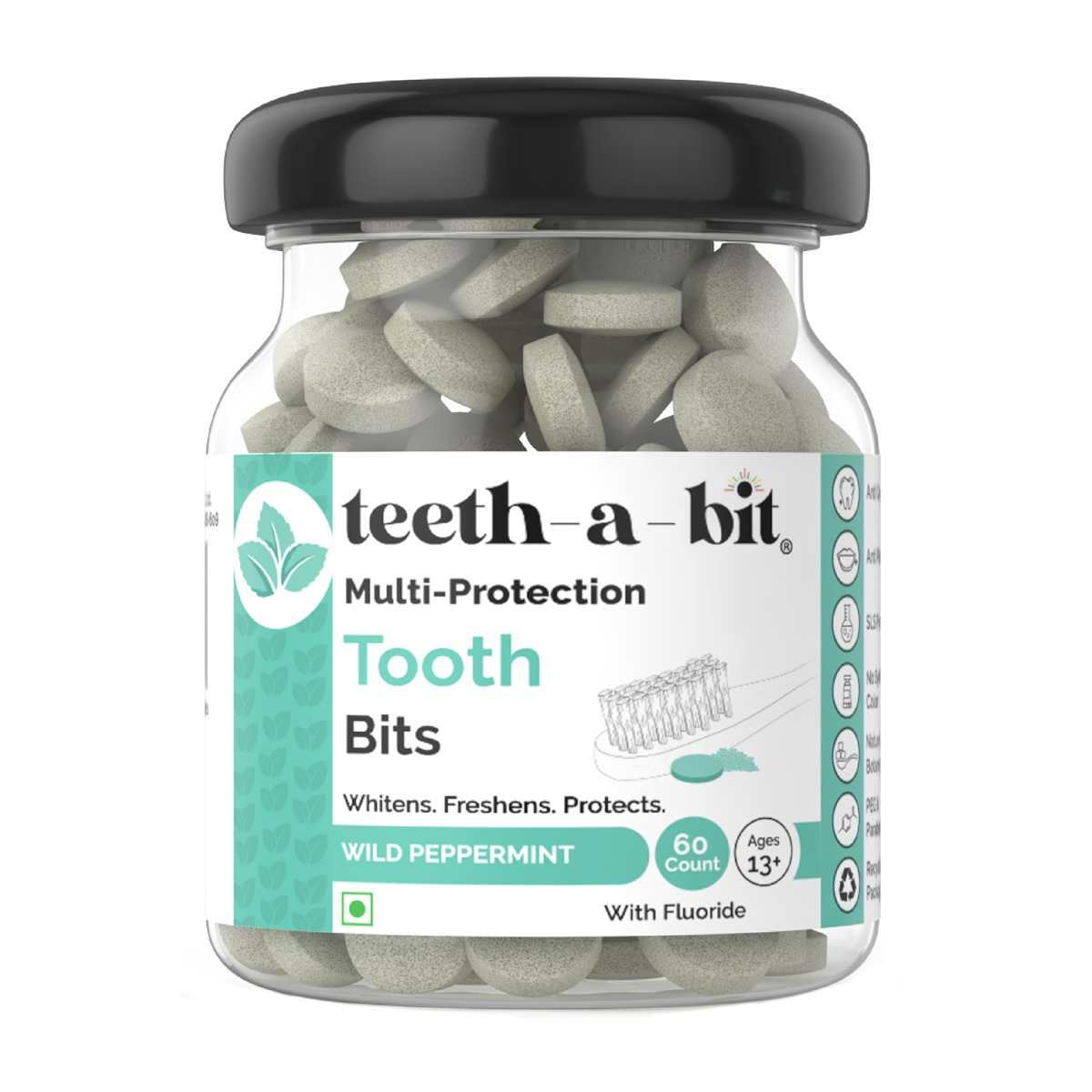 teeth-a-bit Multi-Protection Wild Peppermint Tooth Bits, 60 Count