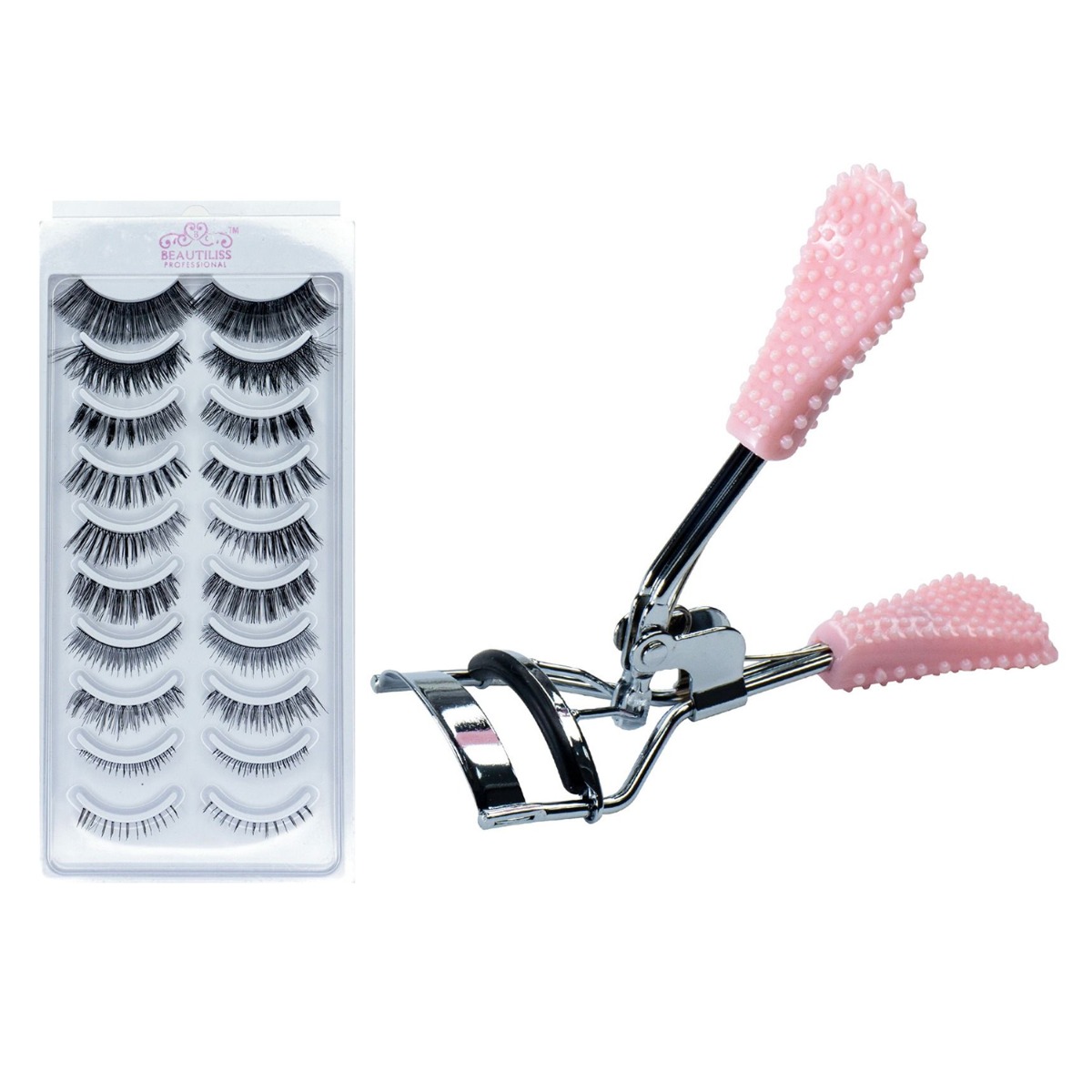 Beautiliss Professional Classic Eyelash Curler & False Eyelash Set, 10pc