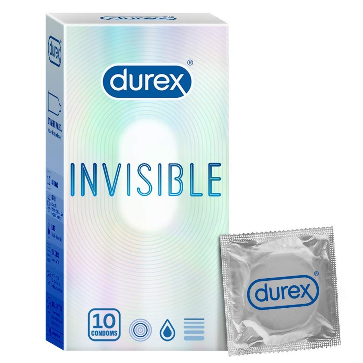 Durex Invisible Condoms, 10 Pieces