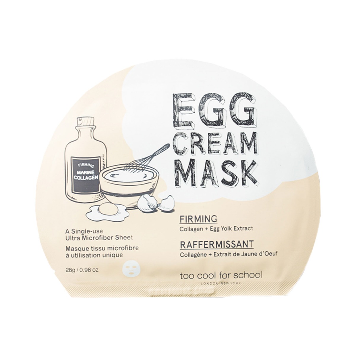 too cool for school Egg Cream Mask Firming, 28gm