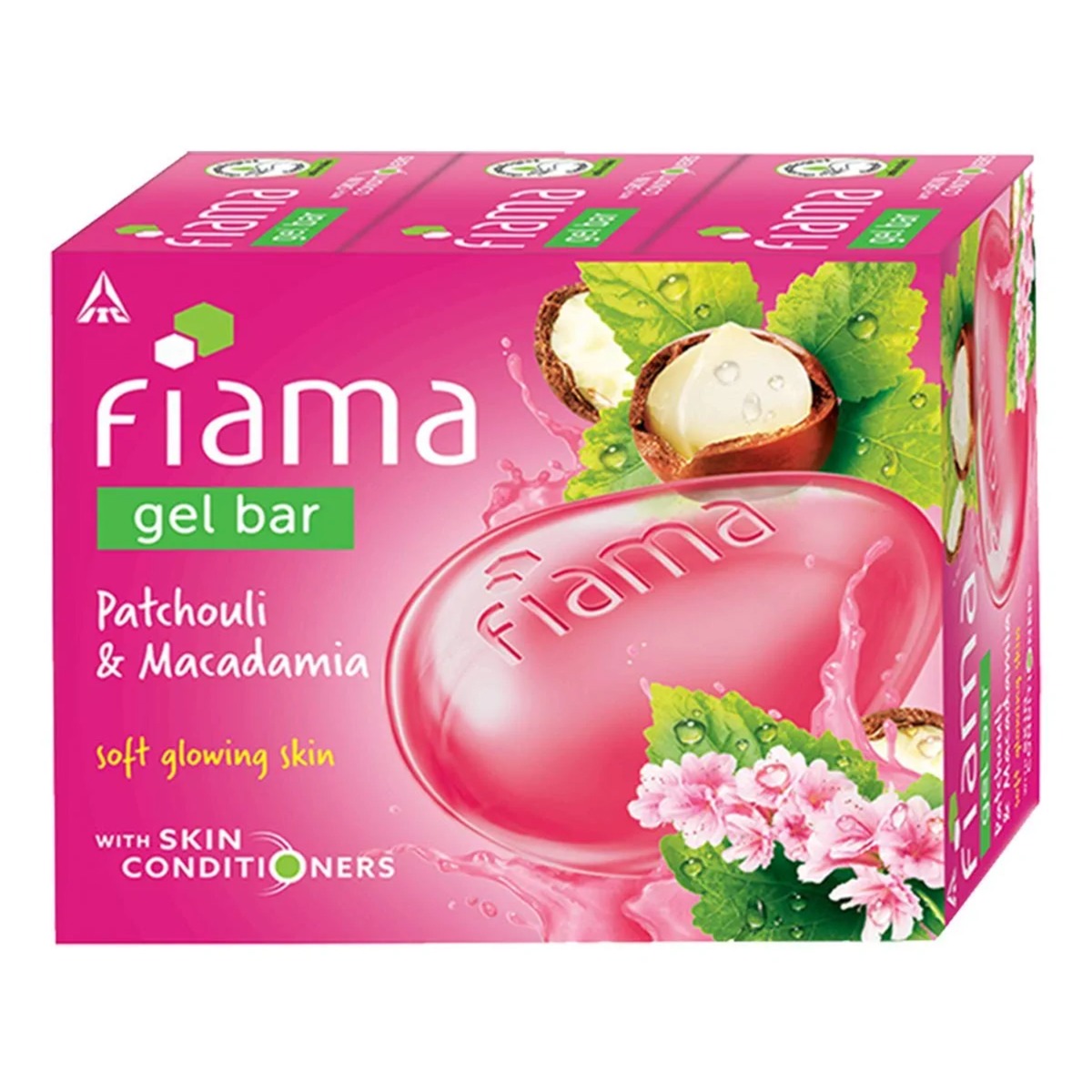 Fiama Gel Bar Patchouli And Macadamia For Soft Glowing Skin, With Skin Conditioners - Pack of 3, 125gm each