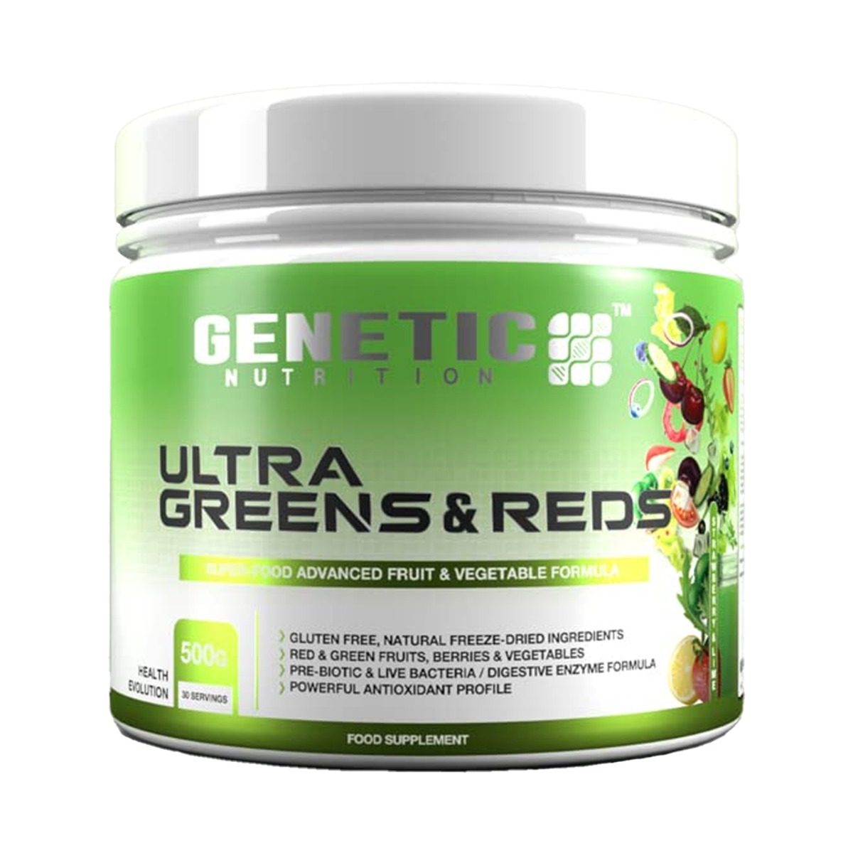 Genetic Nutrition Ultra Greens & Red Powder, 500gm