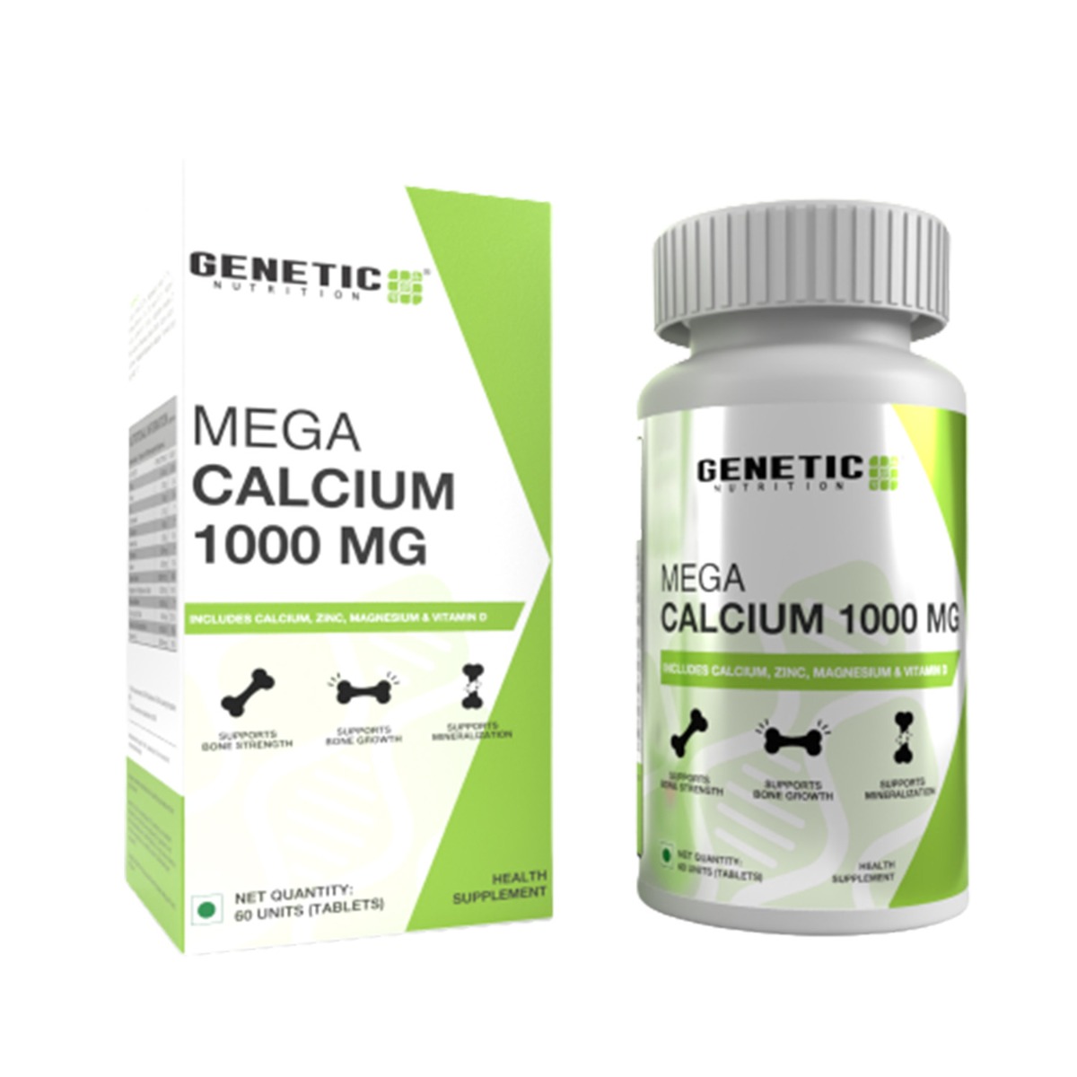 Genetic Nutrition Mega Calcium 1000mg, 60 Tablets