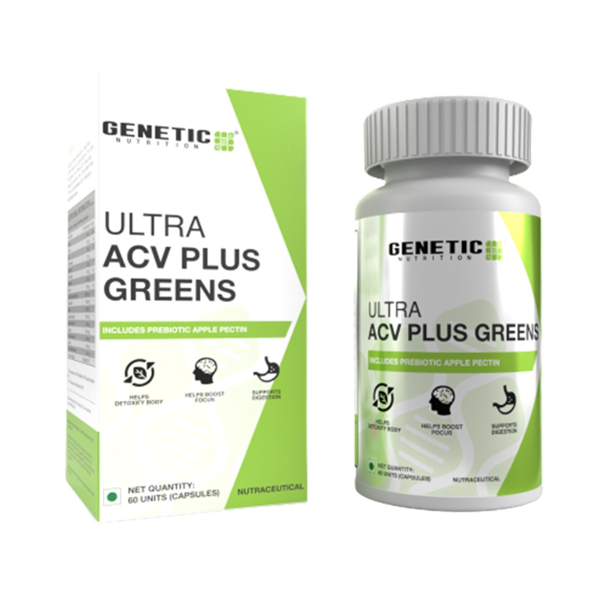 Genetic Nutrition Ultra ACV Plus Greens, 60 Capsules