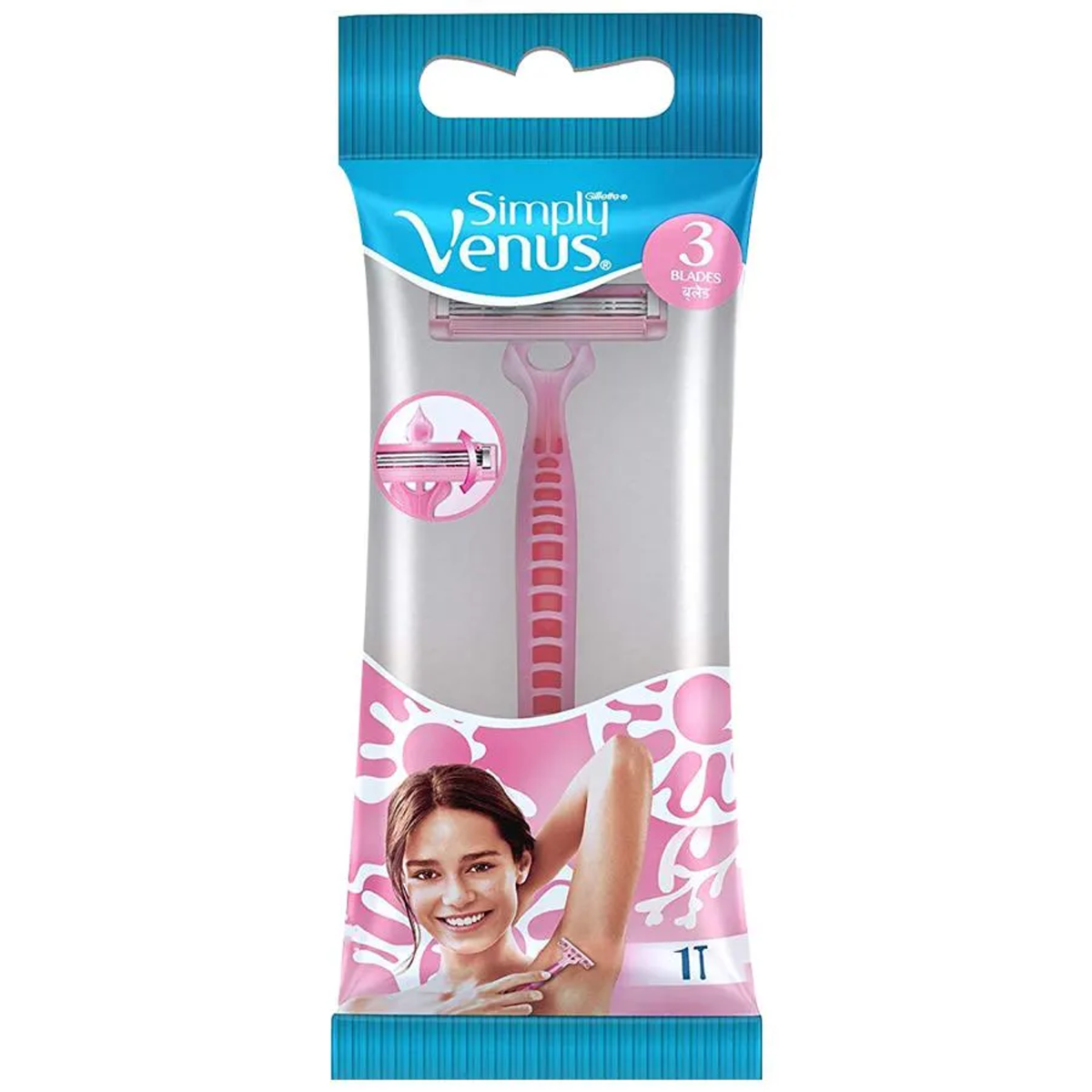 Gillette Simply Venus Hair Removal Razor  For Women, 3 blades, 1 pc