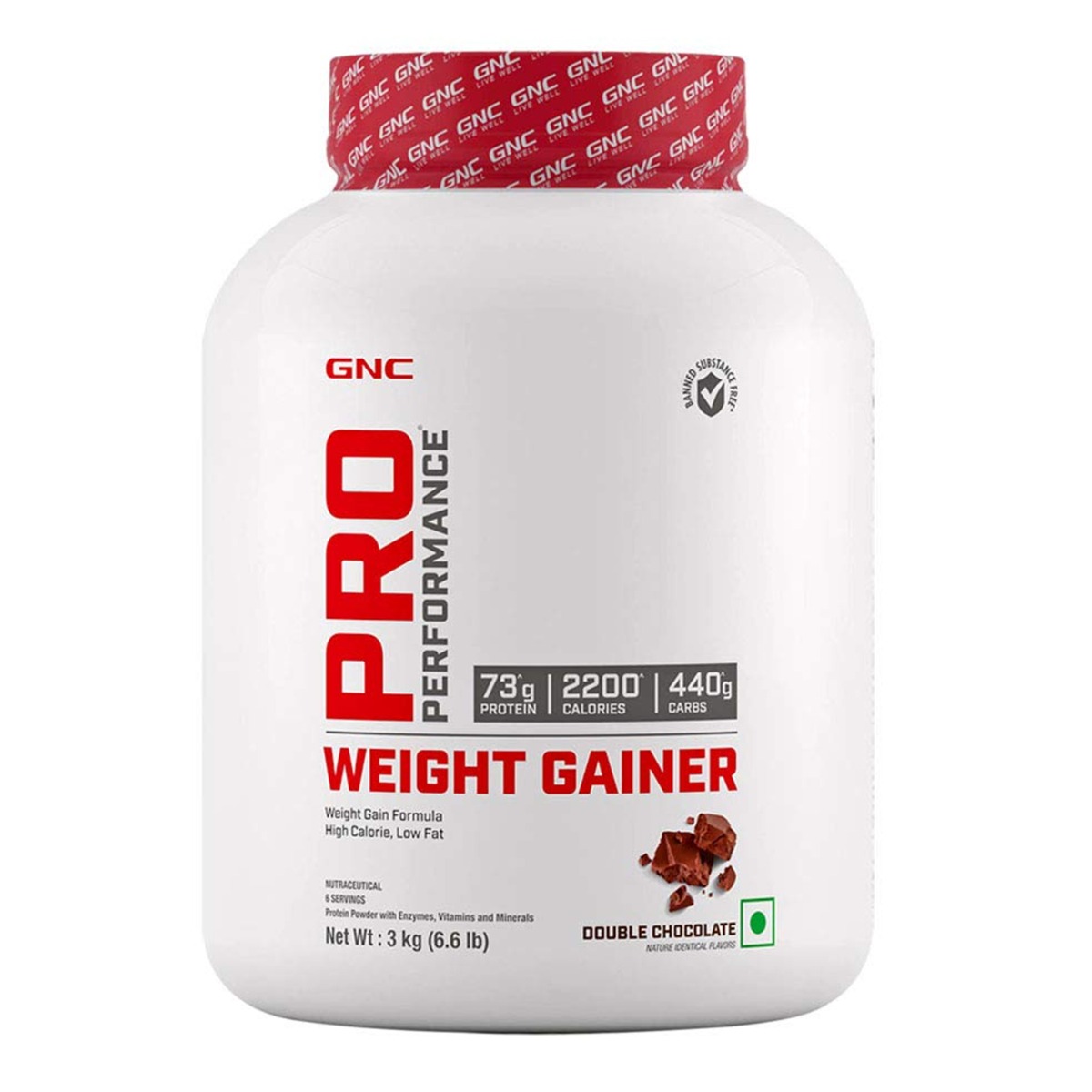 GNC Pro Performance Weight Gainer Powder - Double Chocolate, 3kg