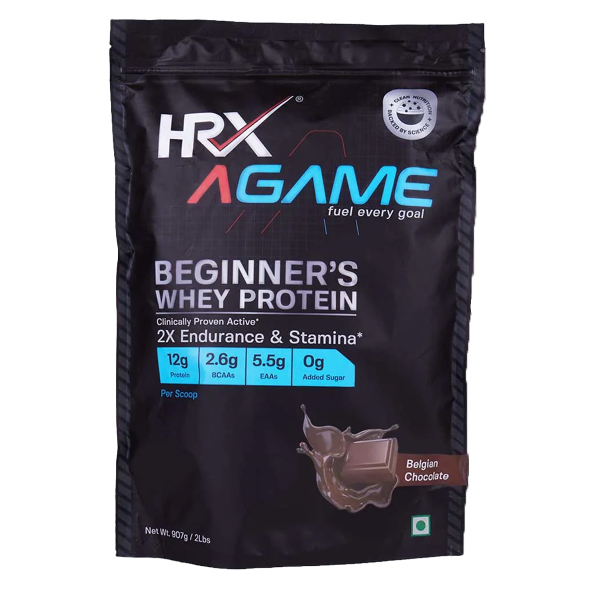 HRX Nutrition AGame Beginner’s Whey Protein - Belgian Chocolate, 907gm