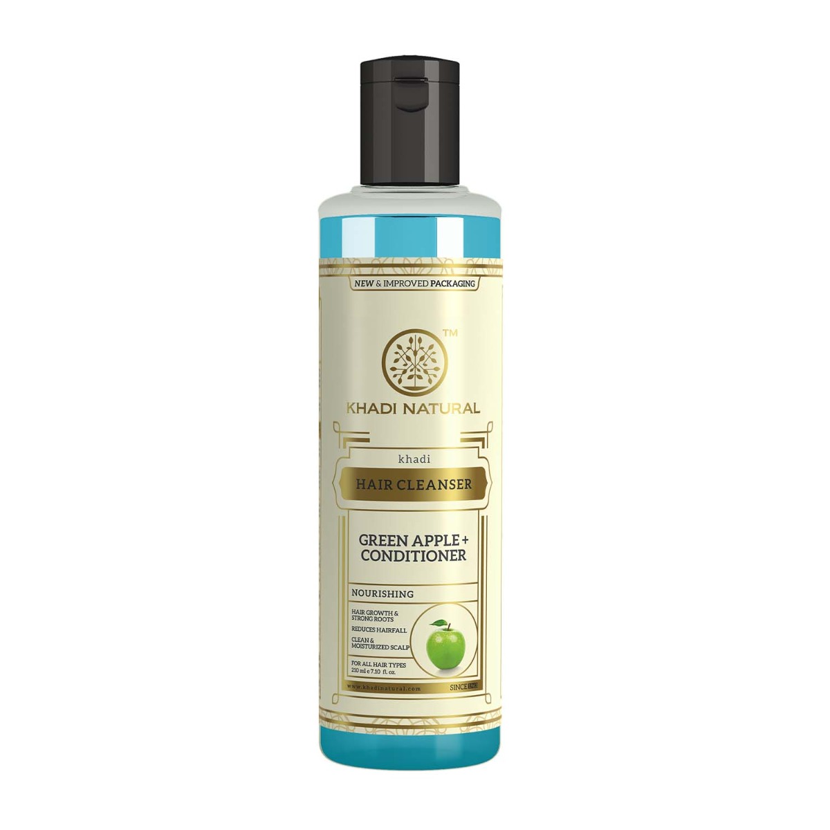 Khadi Natural Green Apple + Conditioner Hair Cleanser, 210ml