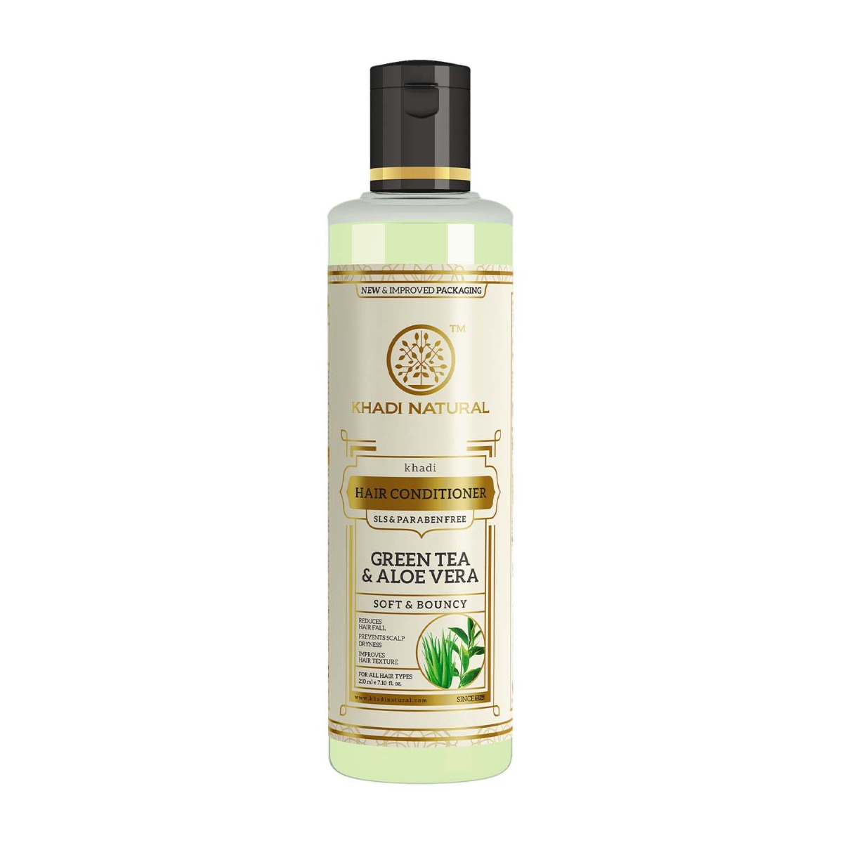 Khadi Natural Green Tea Aloe Vera Hair Conditioner, SLS & Paraben Free, 210ml