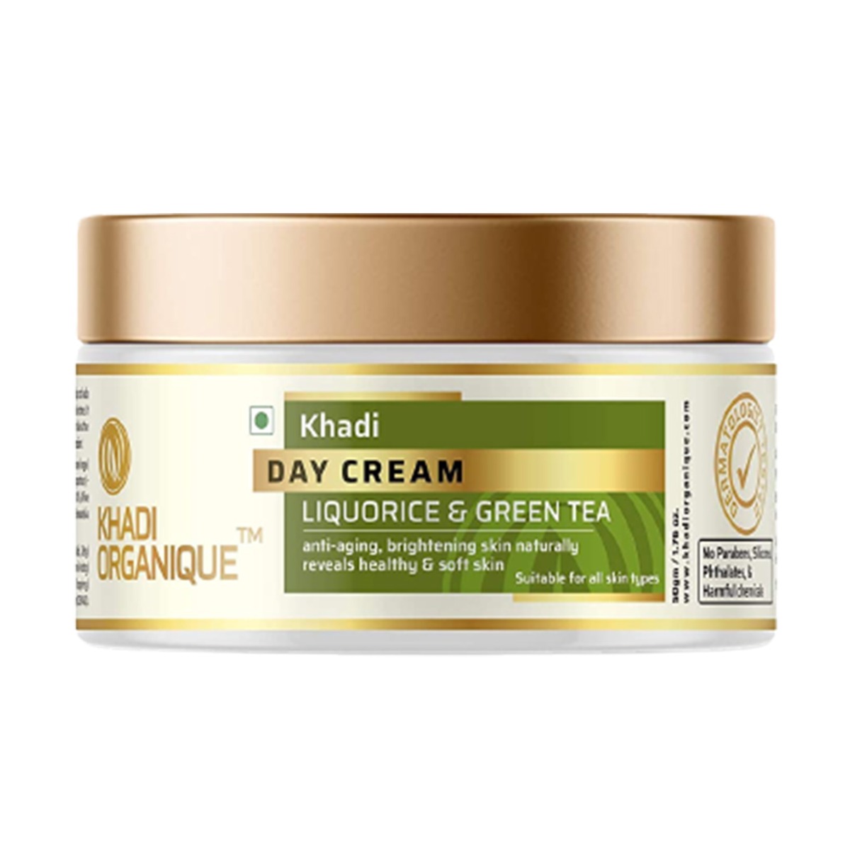 Khadi Organique Day Cream Liquorice & Green Tea, 50gm