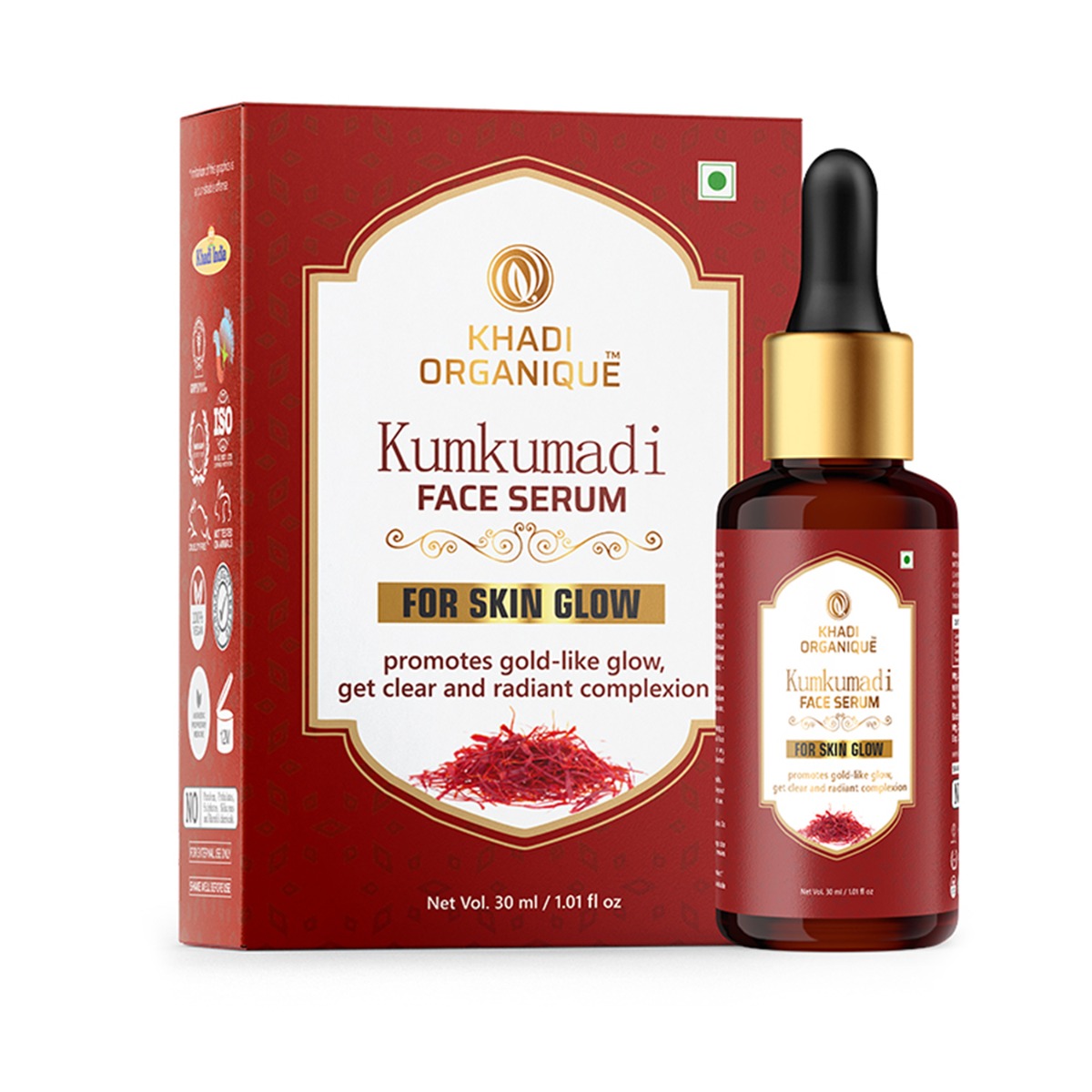 Khadi Organique Kumkumadi Face Serum For Skin Glow, 30ml