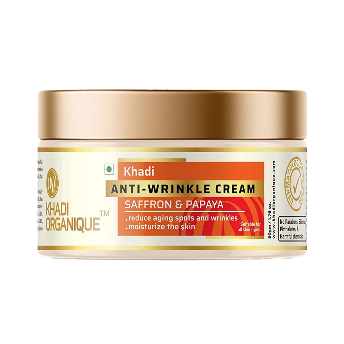 Khadi Organique Saffron & Papaya Anti Wrinkle cream, 50gm