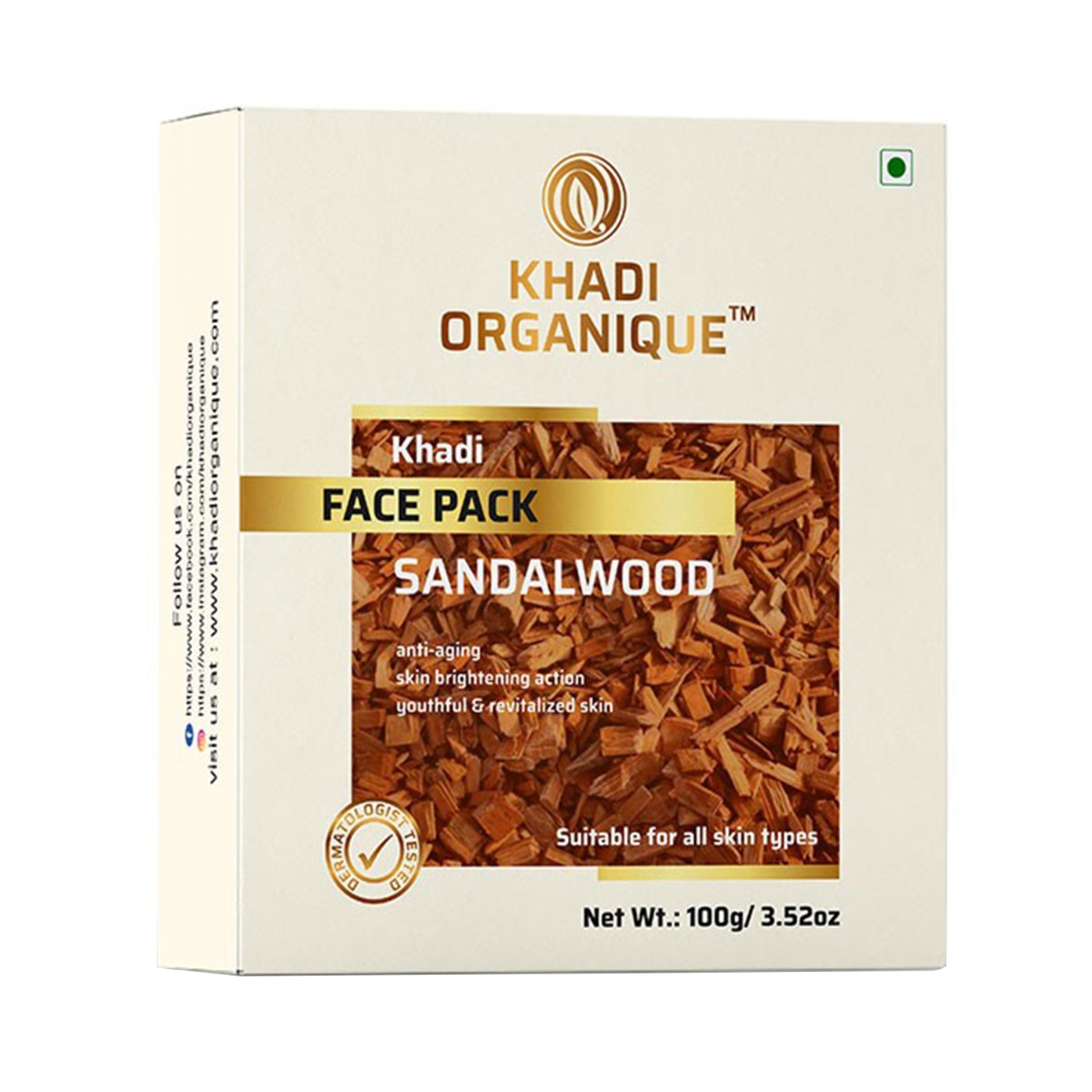 Khadi Organique Sandalwood Face Pack, 100gm