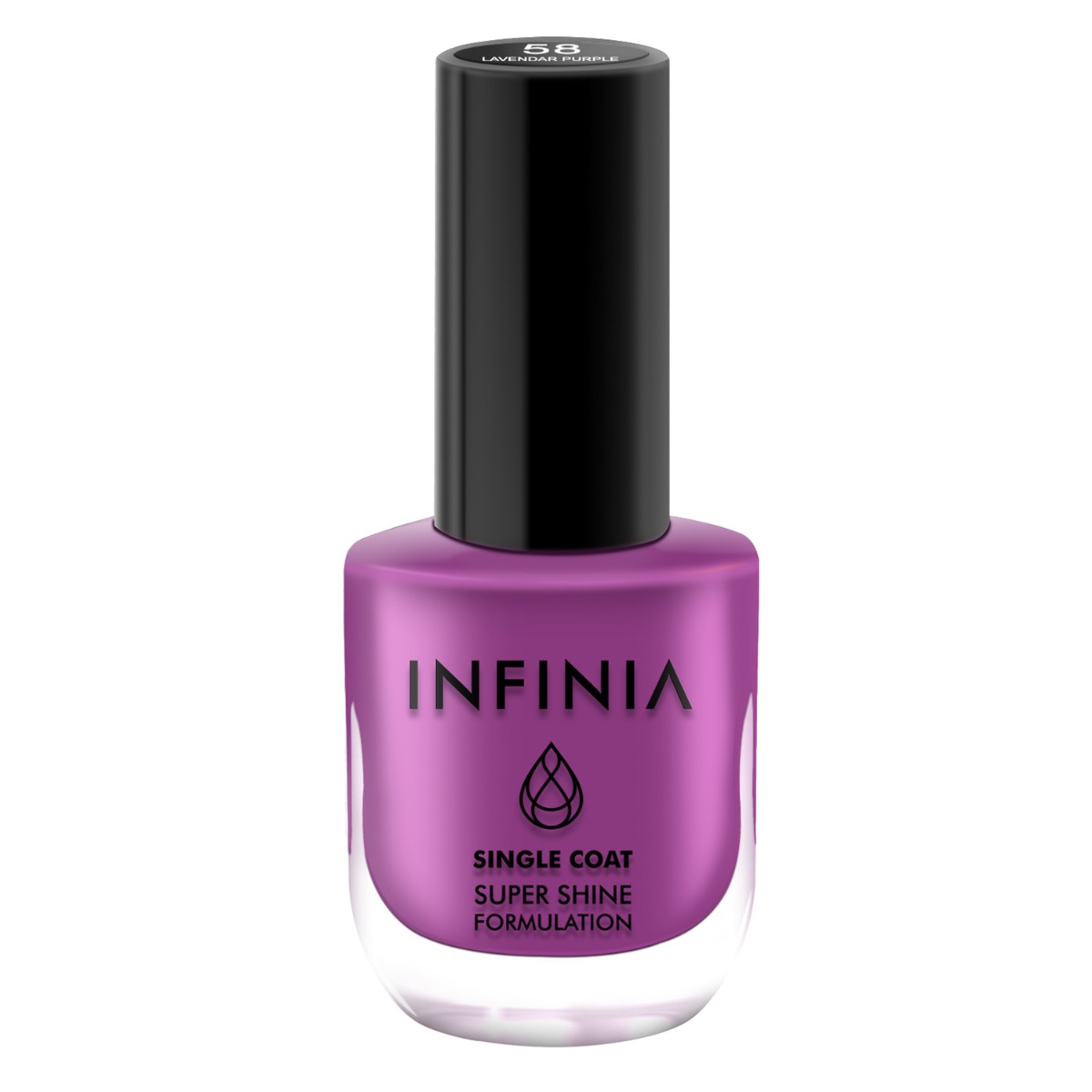 INFINIA Single Coat Super Shine Nail Polish With Ultra High Gloss, 12ml-058 Lavendar Purple