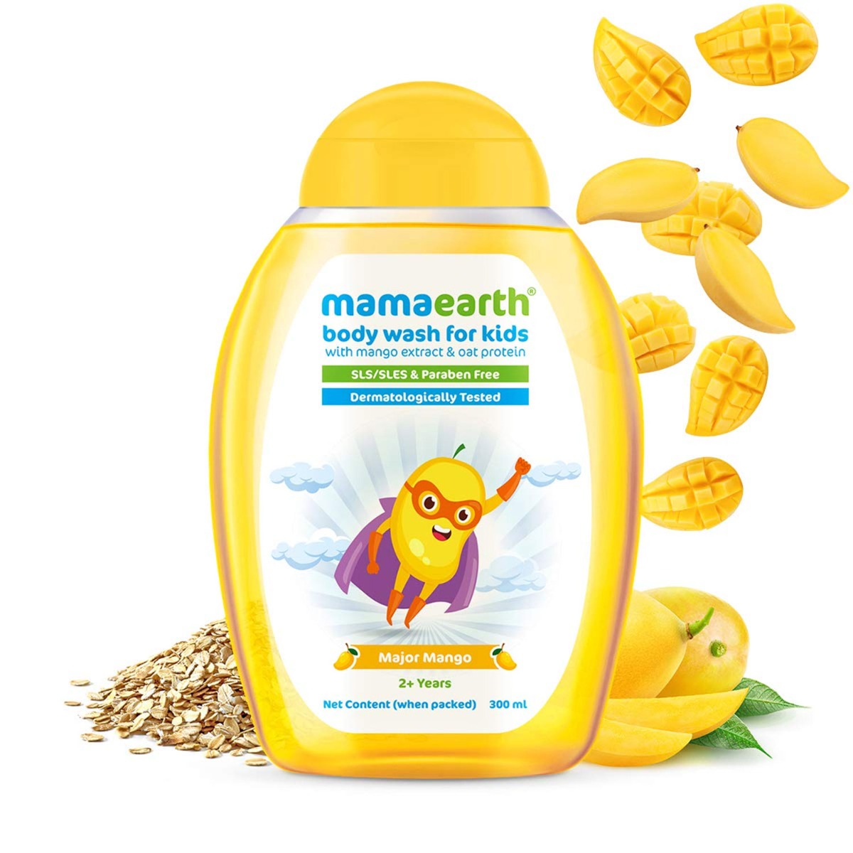 MamaEarth Body Wash for Kids with Mango Extract & Oat Protein, 300ml