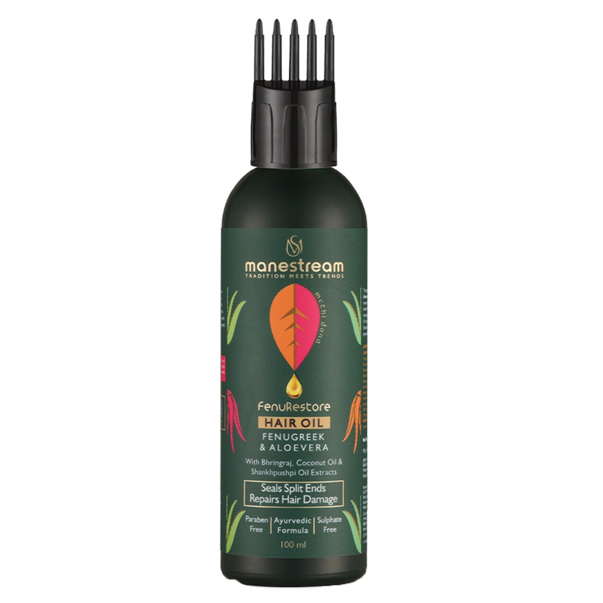 Manestream Fenurestore Ayurvedic Hair Oil With Fenugreek And Aloevera For Damaged Hair Repair, Sealing Split Ends, Hair Nourishment, 100ml