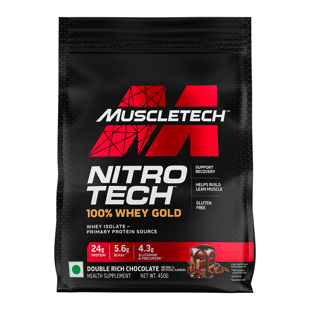 Muscletech Nitrotech 100% Whey Gold Double Rich Chocolate, 450gm
