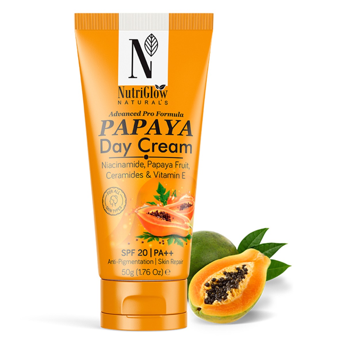 NutriGlow Natural's Advanced Pro Formula Papaya Day Cream SPF 20 PA++, 50gm