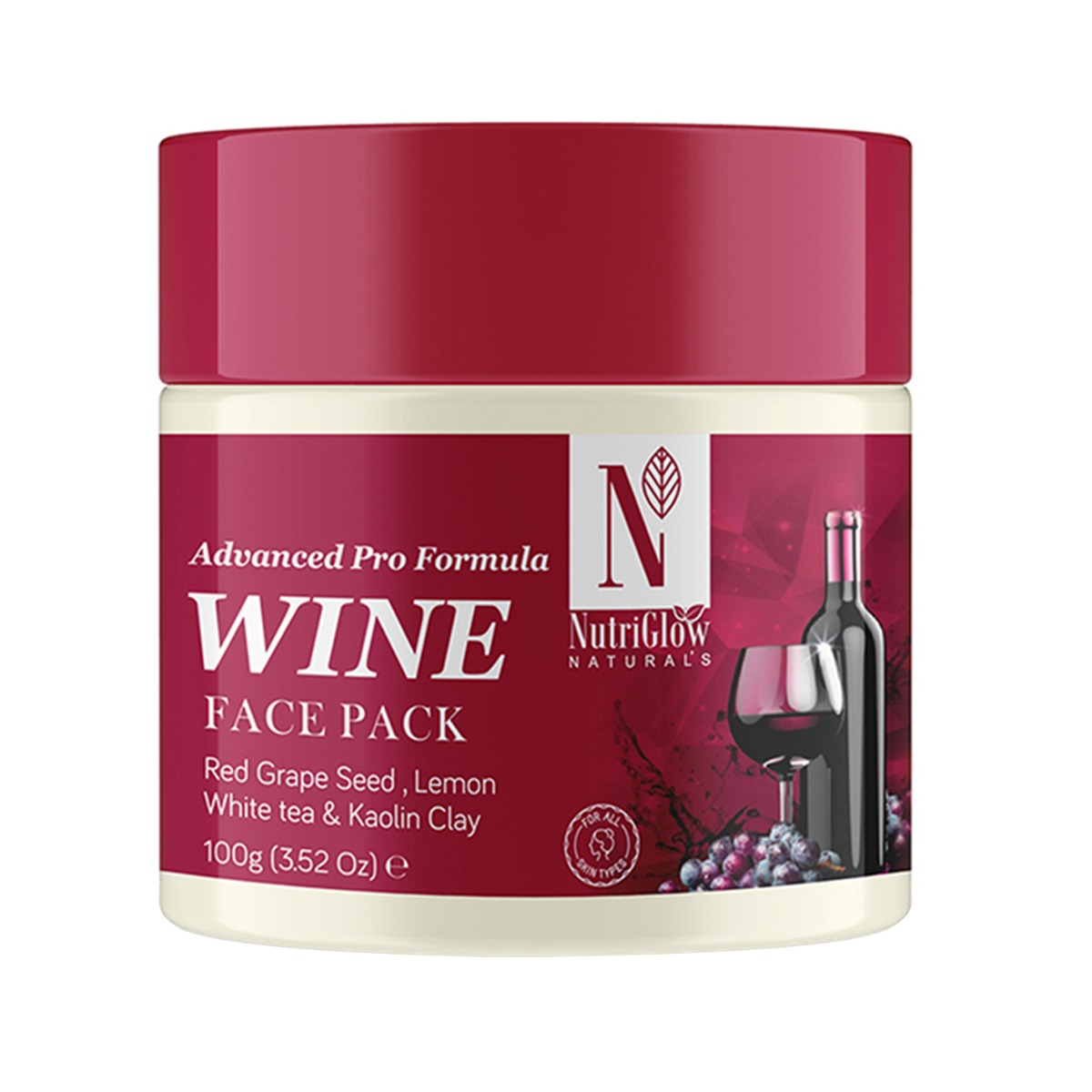 NutriGlow Natural's Advanced Pro Formula Wine Face Pack, 100gm