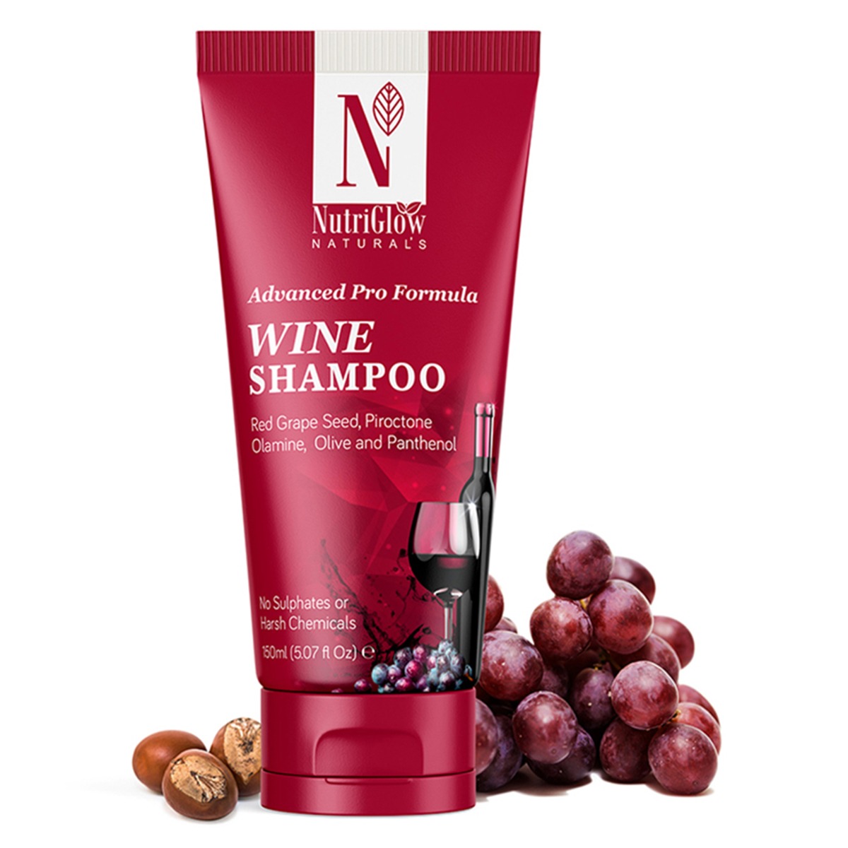 NutriGlow Natural's Advanced Pro Formula Wine Shampoo, 150ml