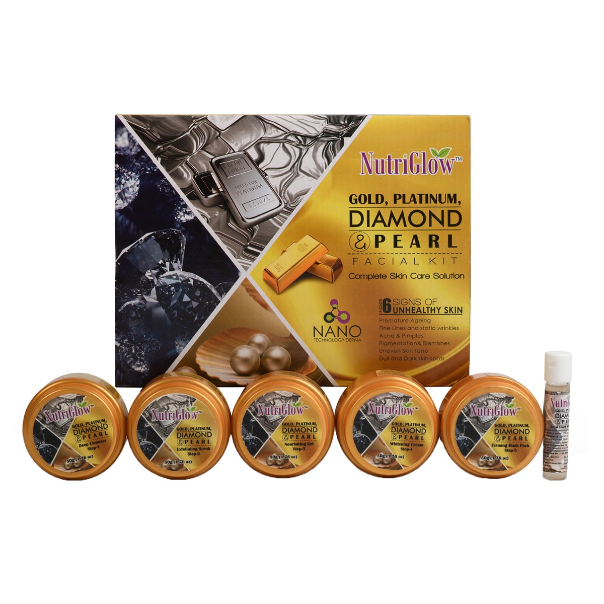 NutriGlow Gold Platinum Diamond And Pearl Facial Kit