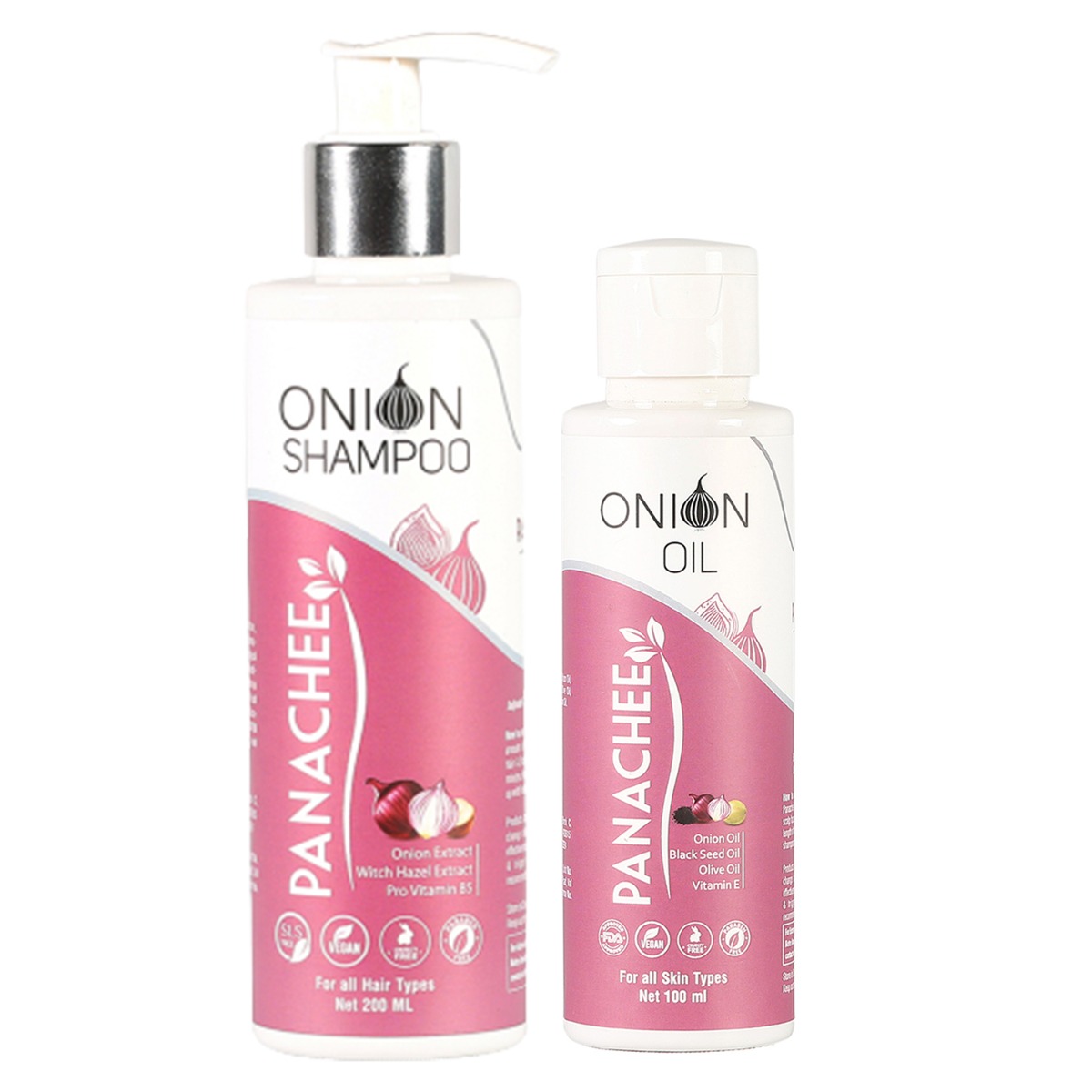 Panachee Hair Fall Control Combo with Onion Extract Shampoo, 200ml + Oil, 100ml