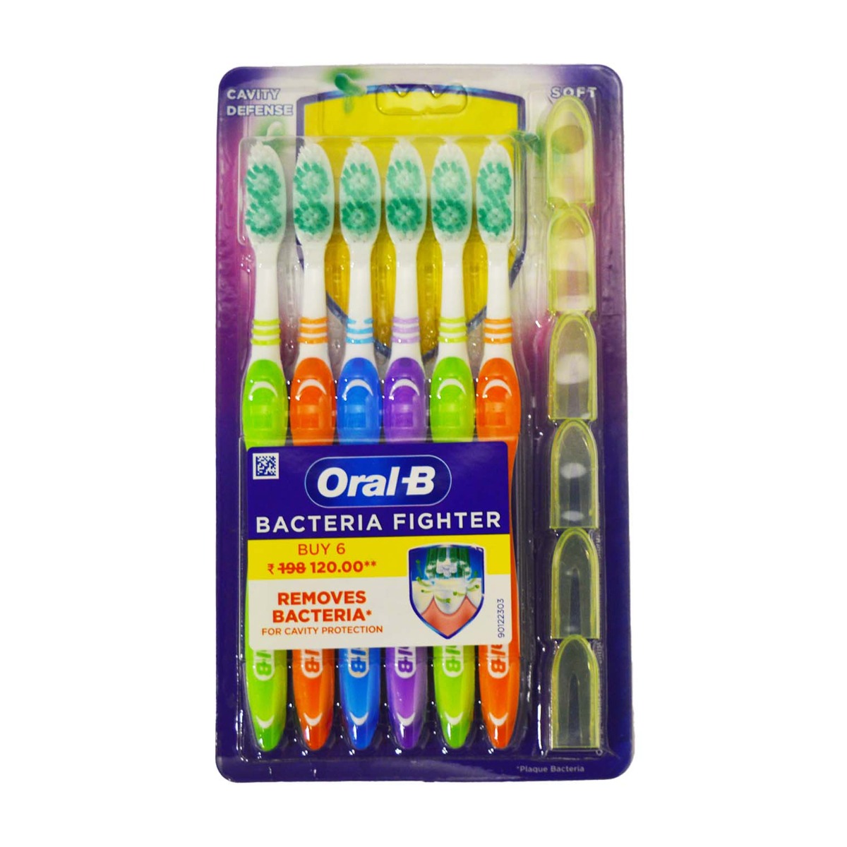 Oral-B Cavity Defense Bacteria Fighter Toothbrush - Soft, Pack of 6