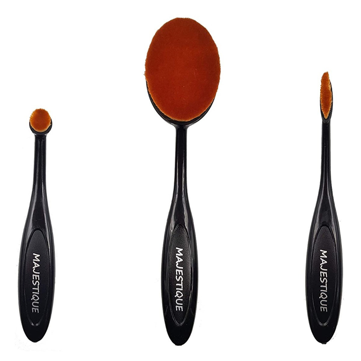 Majestique Supple Oval Makeup brush set value, Pack Of 3