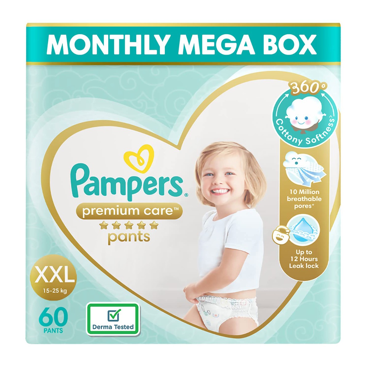 Pampers Premium Care Diaper Pants  - XXL, 60 pcs