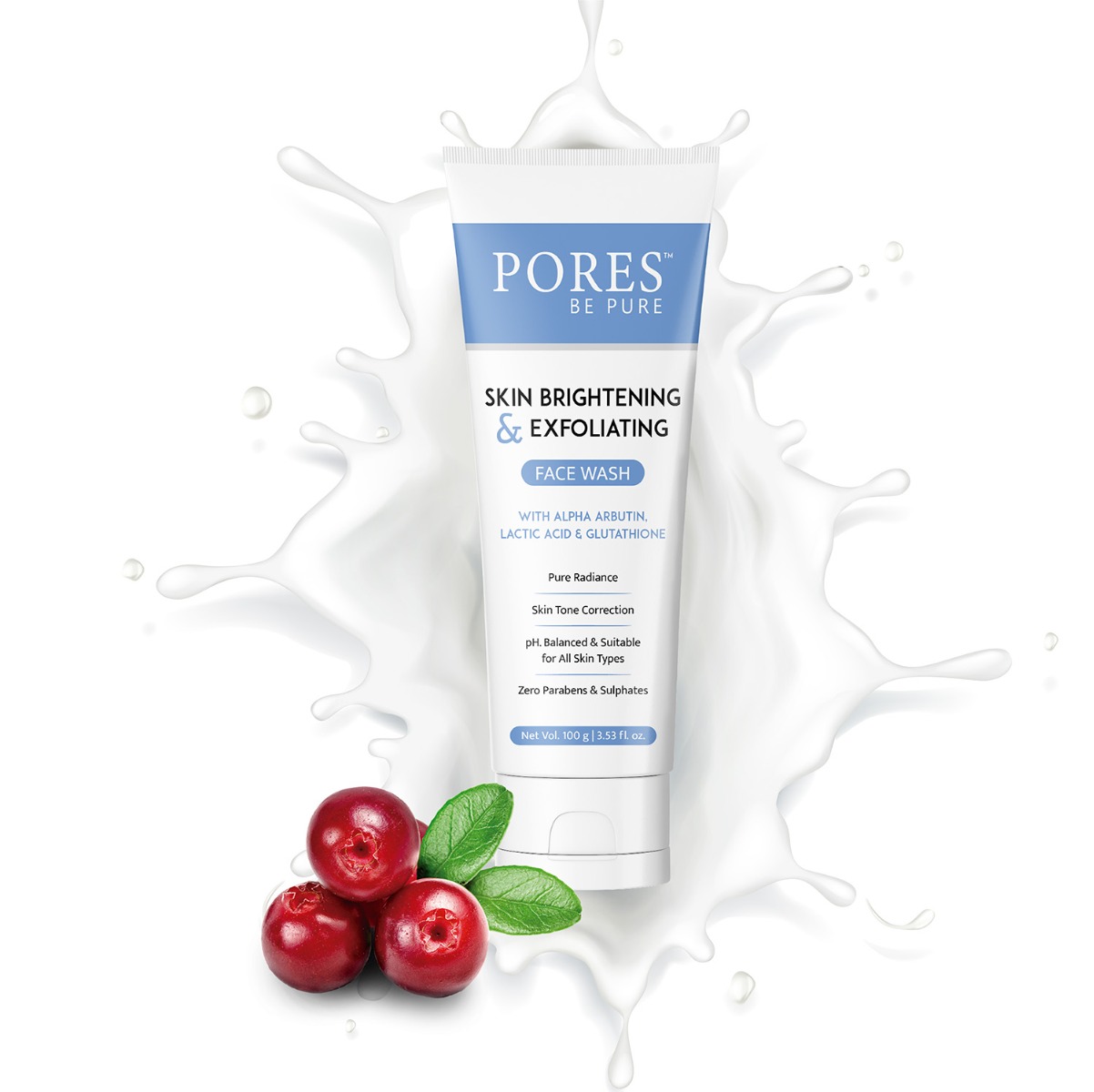 PORES Be Pure Skin Brightening & Exfoliating Face Wash, 100gm