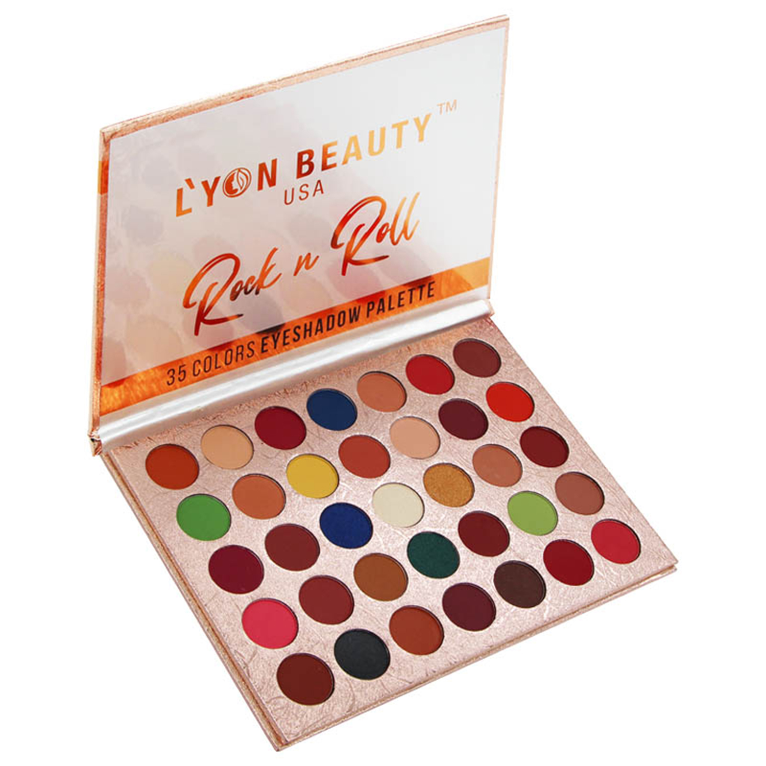 Lyon Beauty USA Rock N Roll 35 Colors Eyeshadow Palette, 1gm-Shade 01