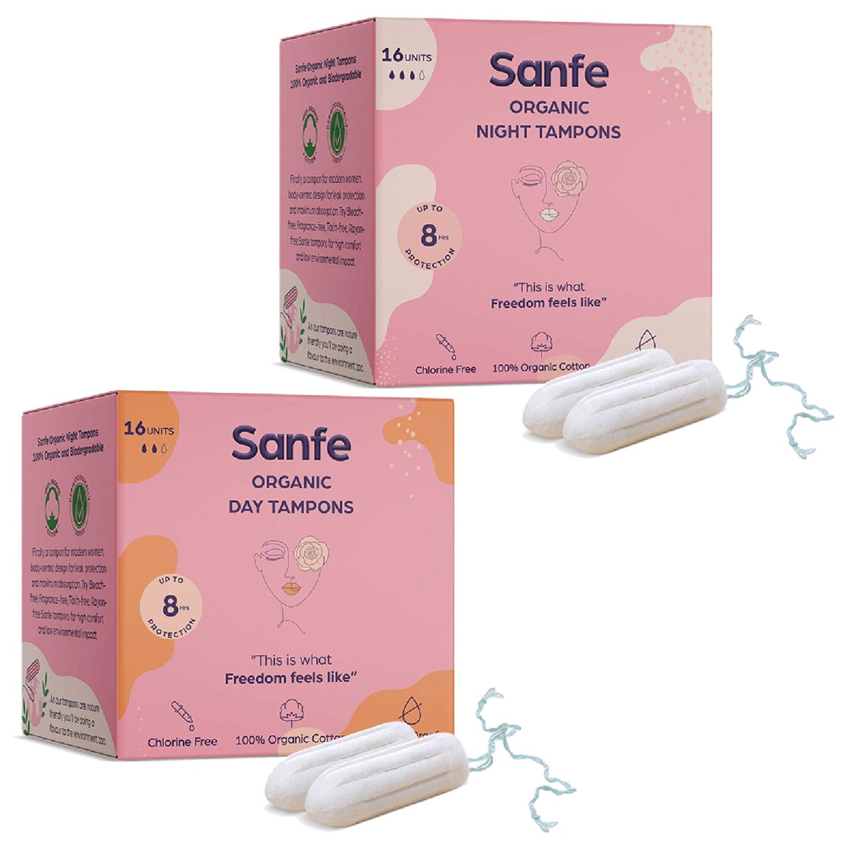 Sanfe Digital Tampons Day/Night, Pack Of 16 Each