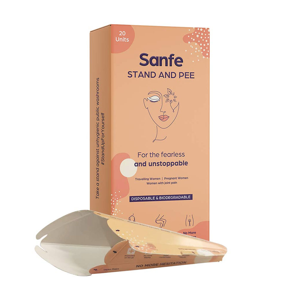 Sanfe Stand and Pee Biodegradble Urination Funnel for Women - 20 units - for travel, pregnancy, women with knee issues