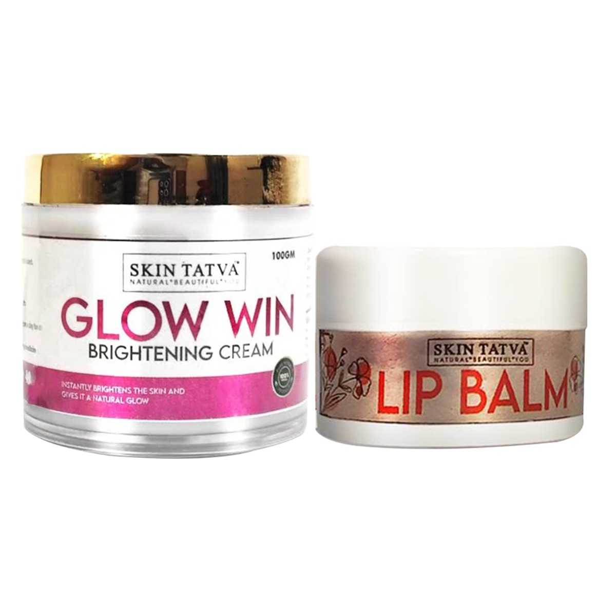 Skin Tatva Glow Win Brightening Cream & Lip Balm, combo