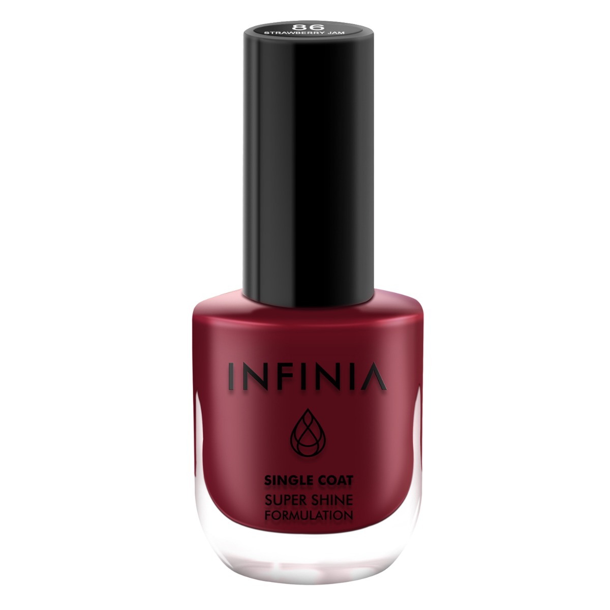 INFINIA Single Coat Super Shine Nail Polish With Ultra High Gloss, 12ml-086 Strawberry Jam