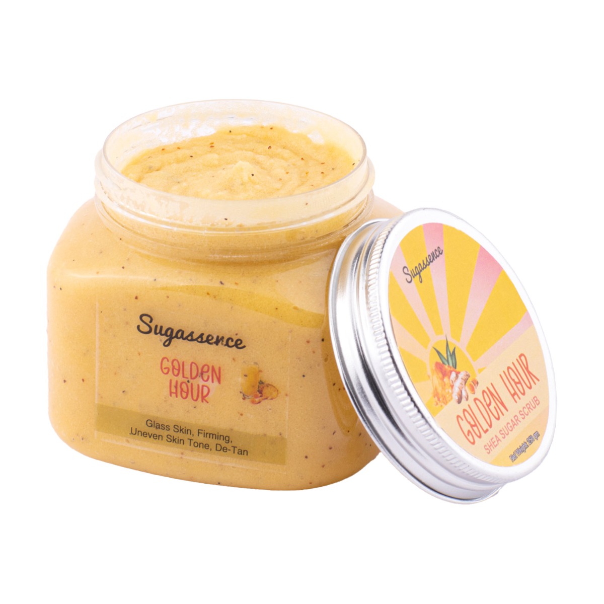 Sugassence Golden Hour - Shea Sugar Scrub - De-Tan, Firming, Boost Collagen Production, Anti Aging