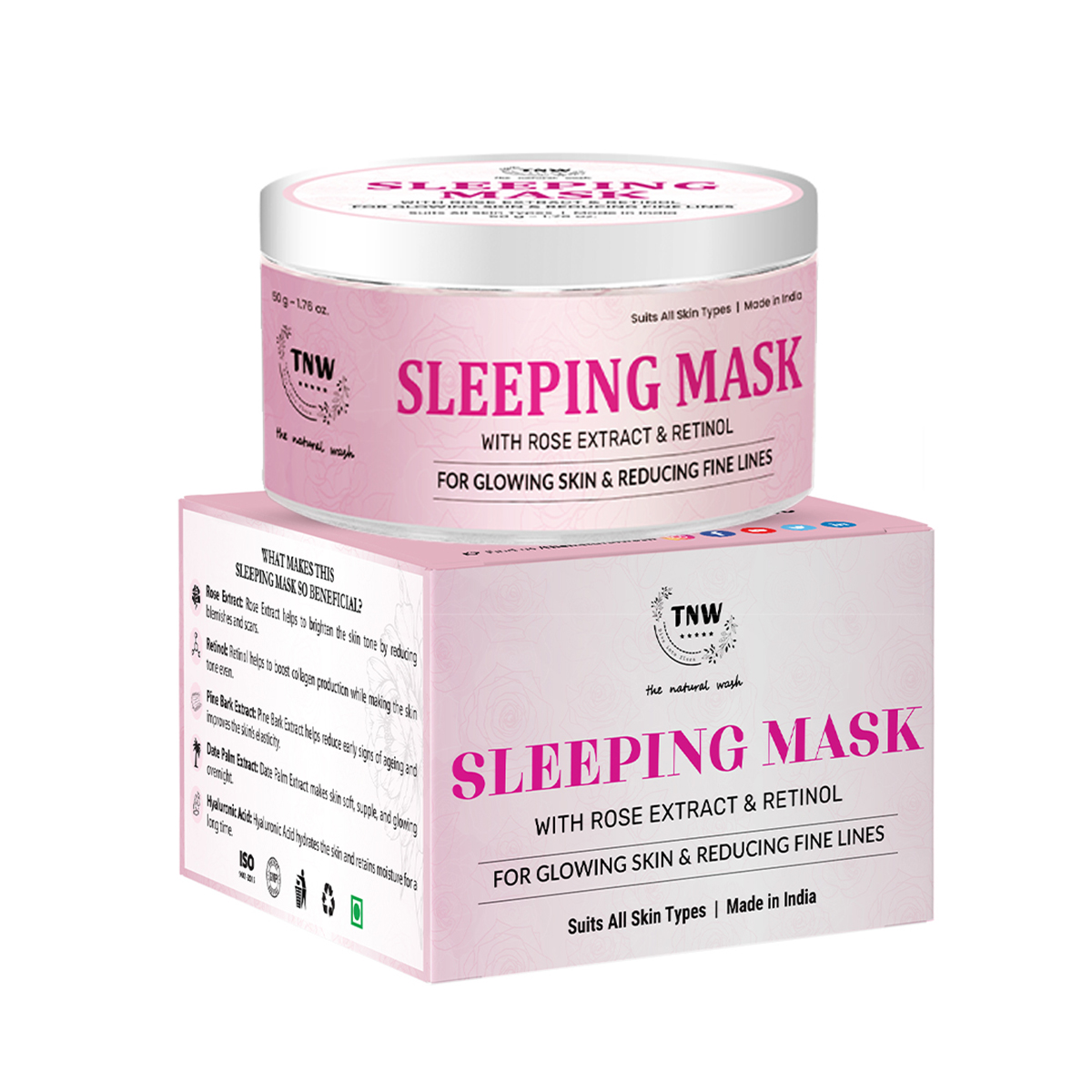 TNW - The Natural Wash Sleeping Mask With Rose Extract & Retinol, 50gm