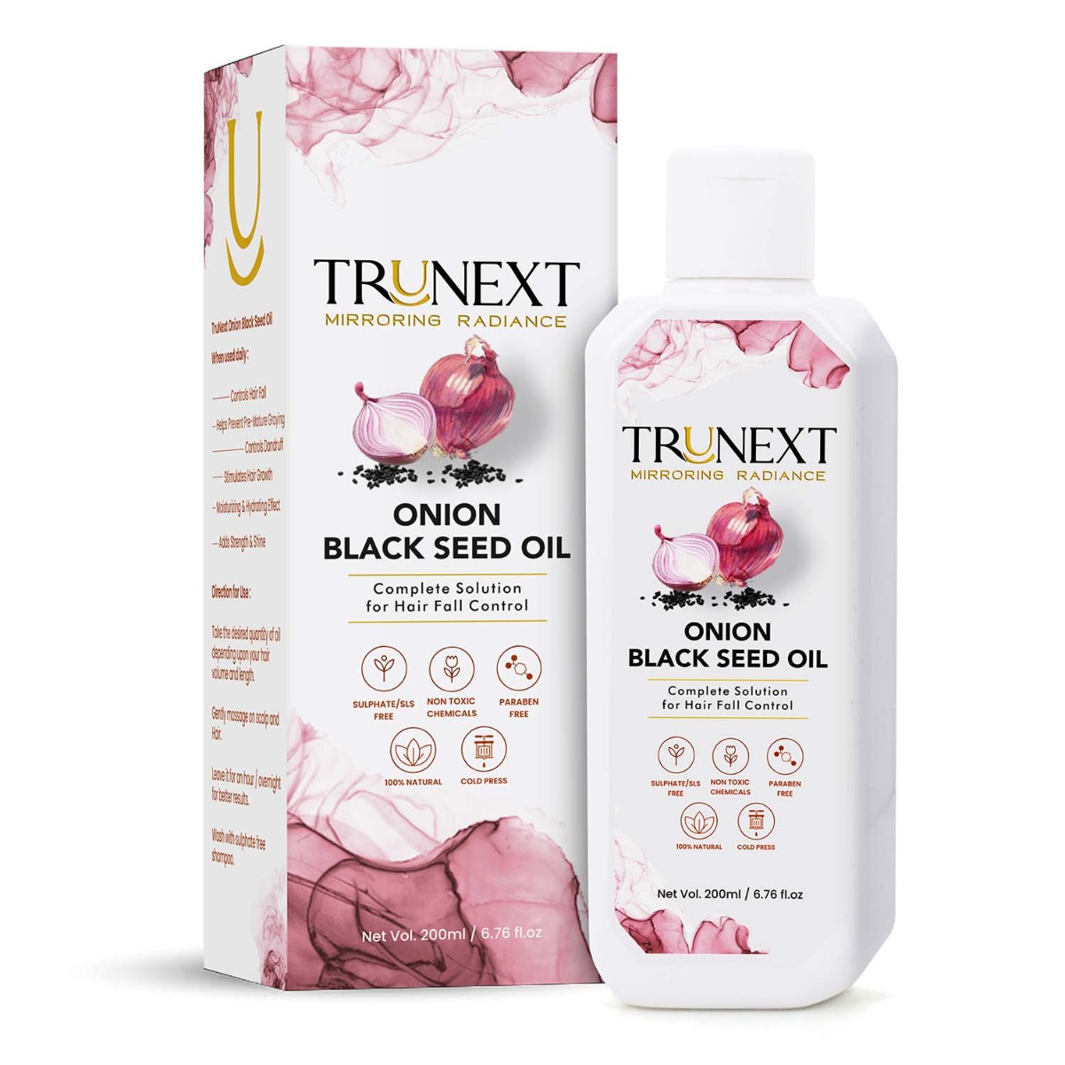 Trunext Onion Black Seed Hair Oil, 200ml