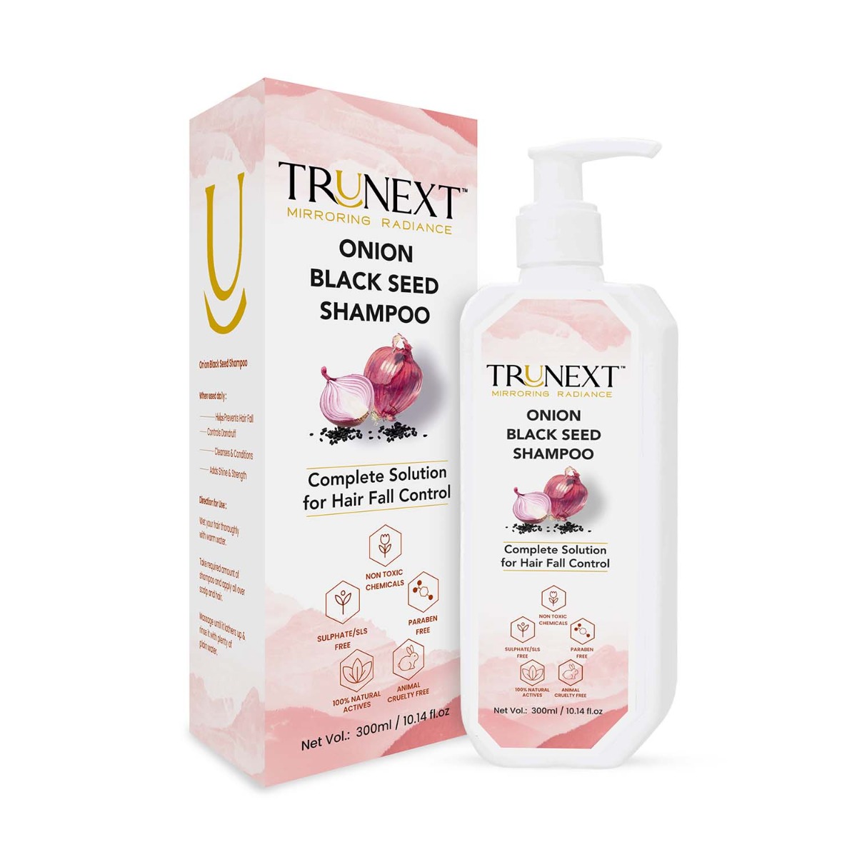Trunext Onion Black Seed Shampoo, 300ml
