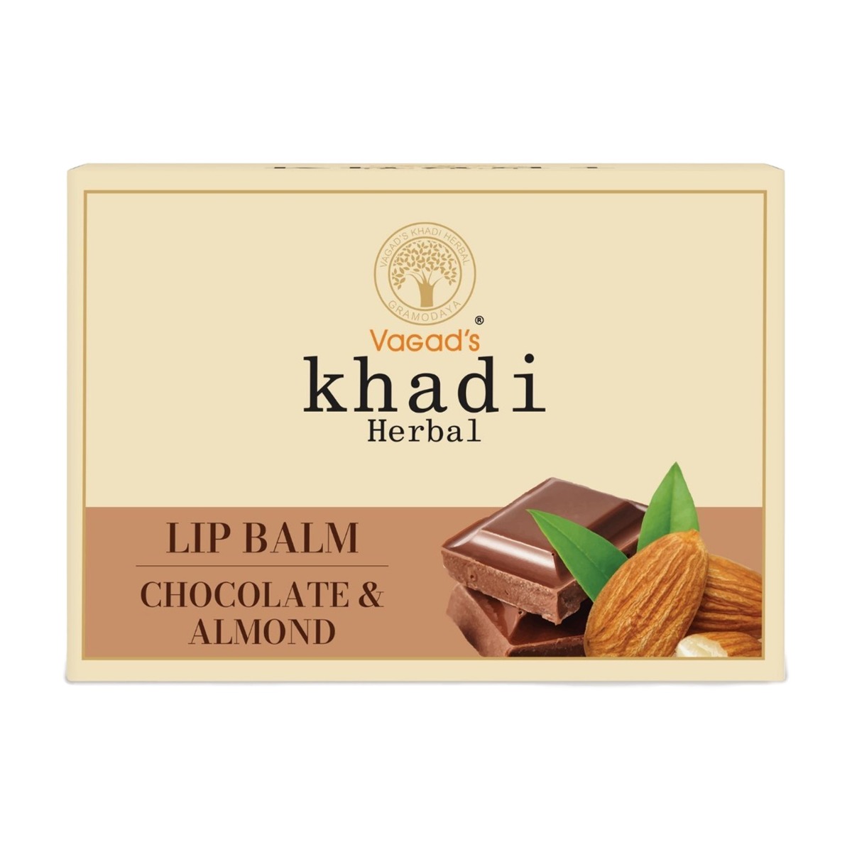 Vagad's Khadi Chocolate & Almond Lip Balm, 10gm