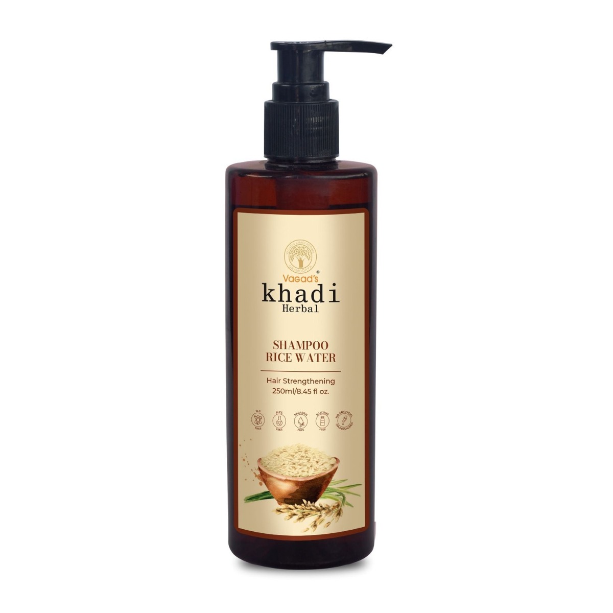 Vagad's Khadi Rice Water Sls Free Shampoo, 250ml