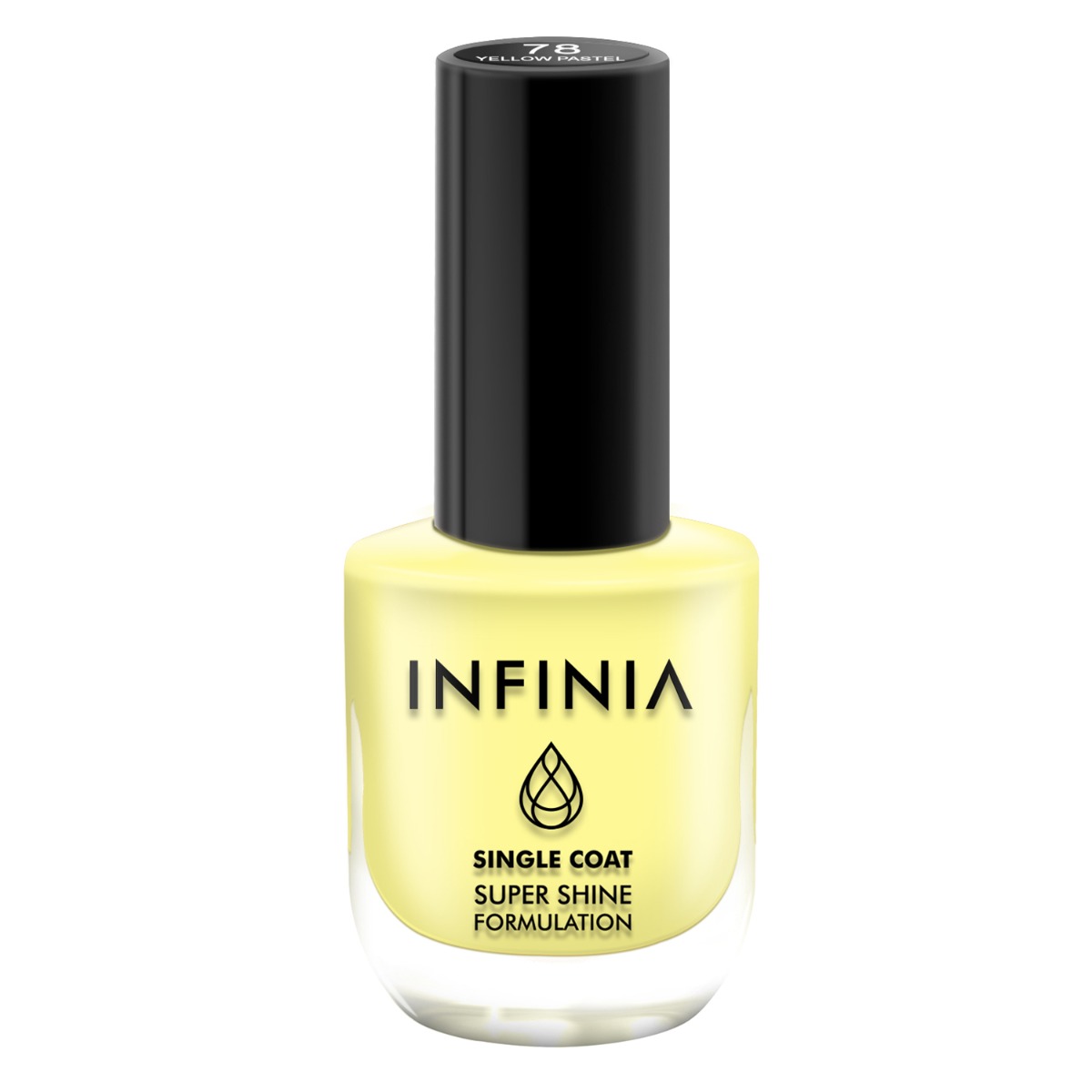 INFINIA Single Coat Super Shine Nail Polish With Ultra High Gloss, 12ml-078 Yellow Pastel