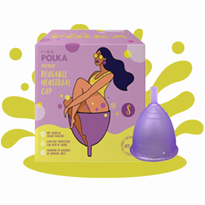 Buy PINQ Polka Premium Reusable Menstrual Cup Online